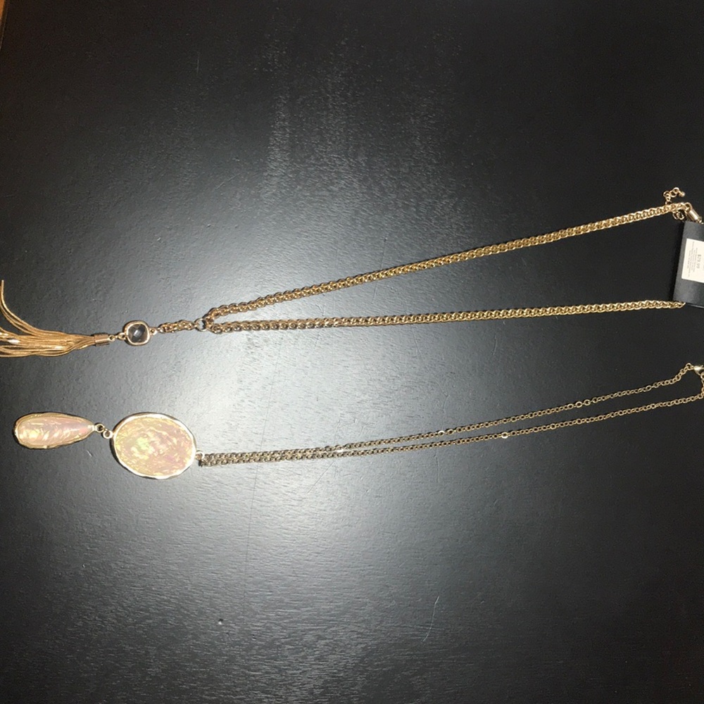 Two long gold necklaces